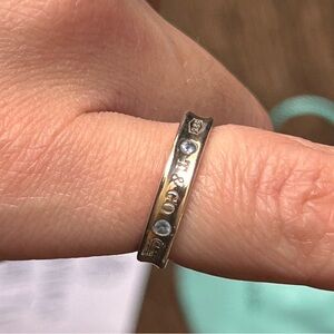 Authentic Tiffany & Co. 1837 blue sapphire ring size 7